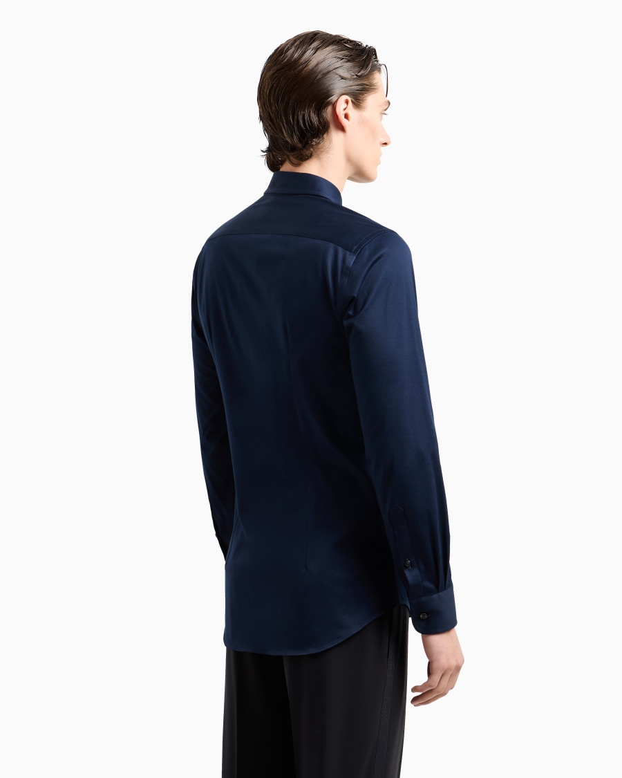 The world of armani CAMICIA SLIM FIT ICON IN JERSEY DI COTONE Vendita Economica