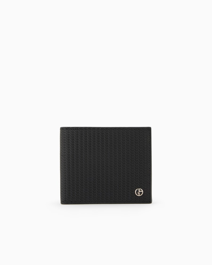 The world of armani PORTAFOGLI BIFOLD IN PELLE STAMPATA