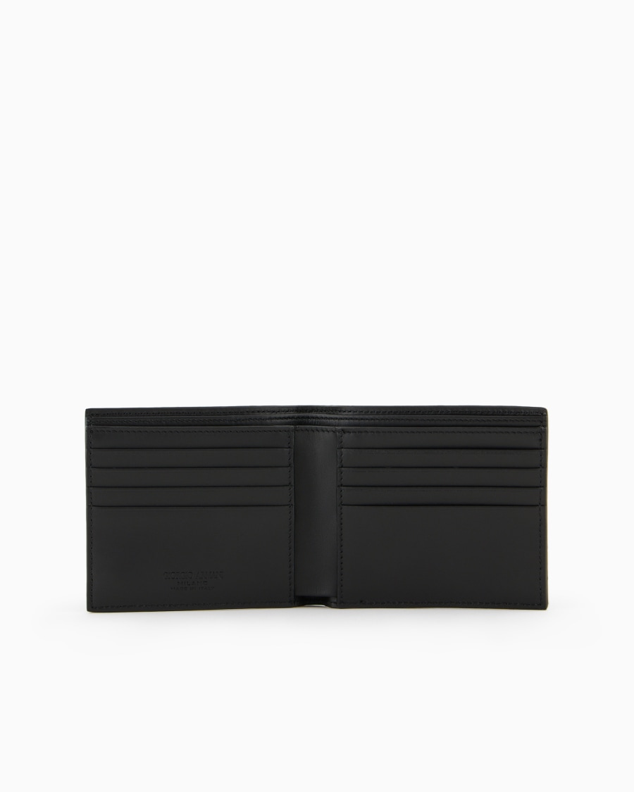 The world of armani PORTAFOGLI BIFOLD IN PELLE STAMPATA In Saldo