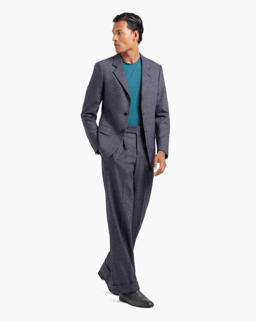 The world of armani T-SHIRT GIROCOLLO A MANICHE CORTE IN JERSEY DI VISCOSA STRETCH Nuova