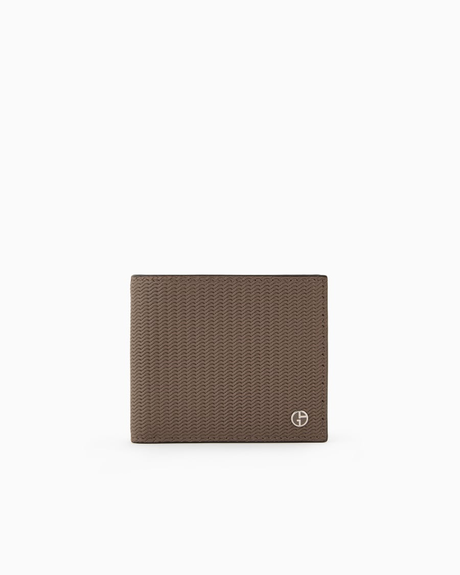 The world of armani PORTAFOGLI BIFOLD IN PELLE STAMPATA