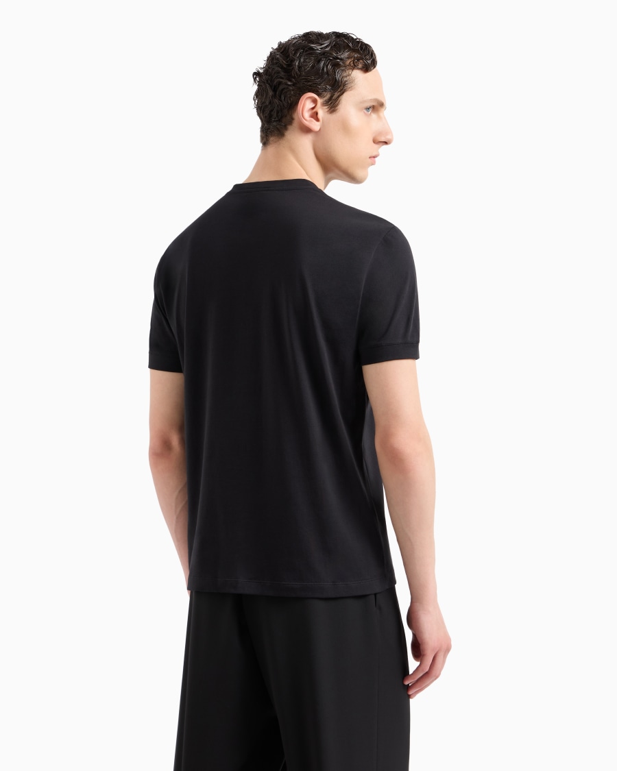 The world of armani T-SHIRT GIROCOLLO BORGONUOVO 11 IN JERSEY DI COTONE PIMA In Linea