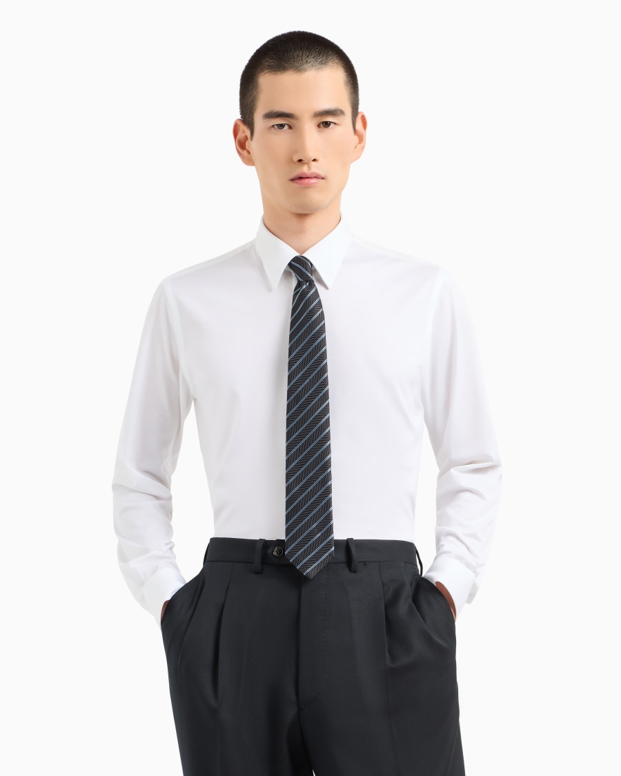 The world of armani CRAVATTA IN SETA JACQUARD REGIMENTAL Nuovo