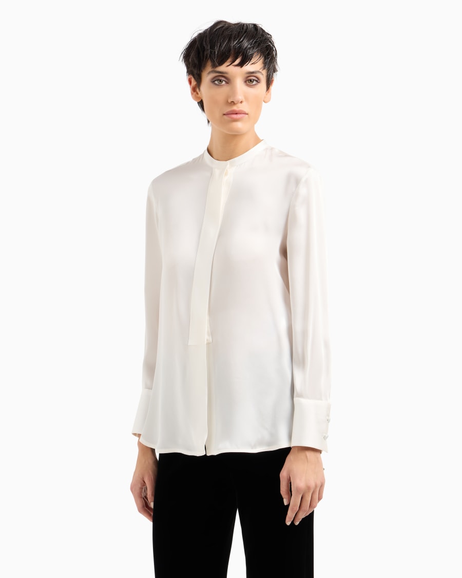 The world of armani CAMICIA IN CHARMEUSE DI SETA Qualità