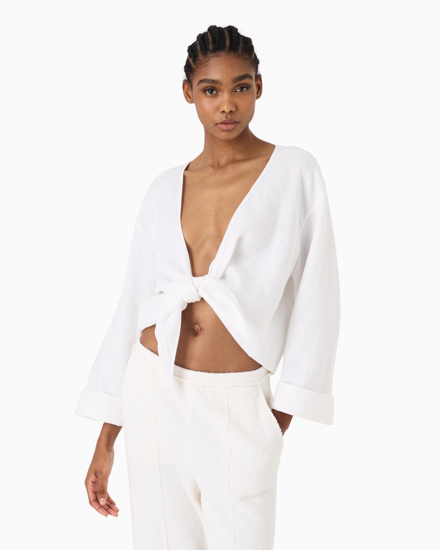 The world of armani CAMICIA DA ANNODARE IN CANAPA ASV Vendita