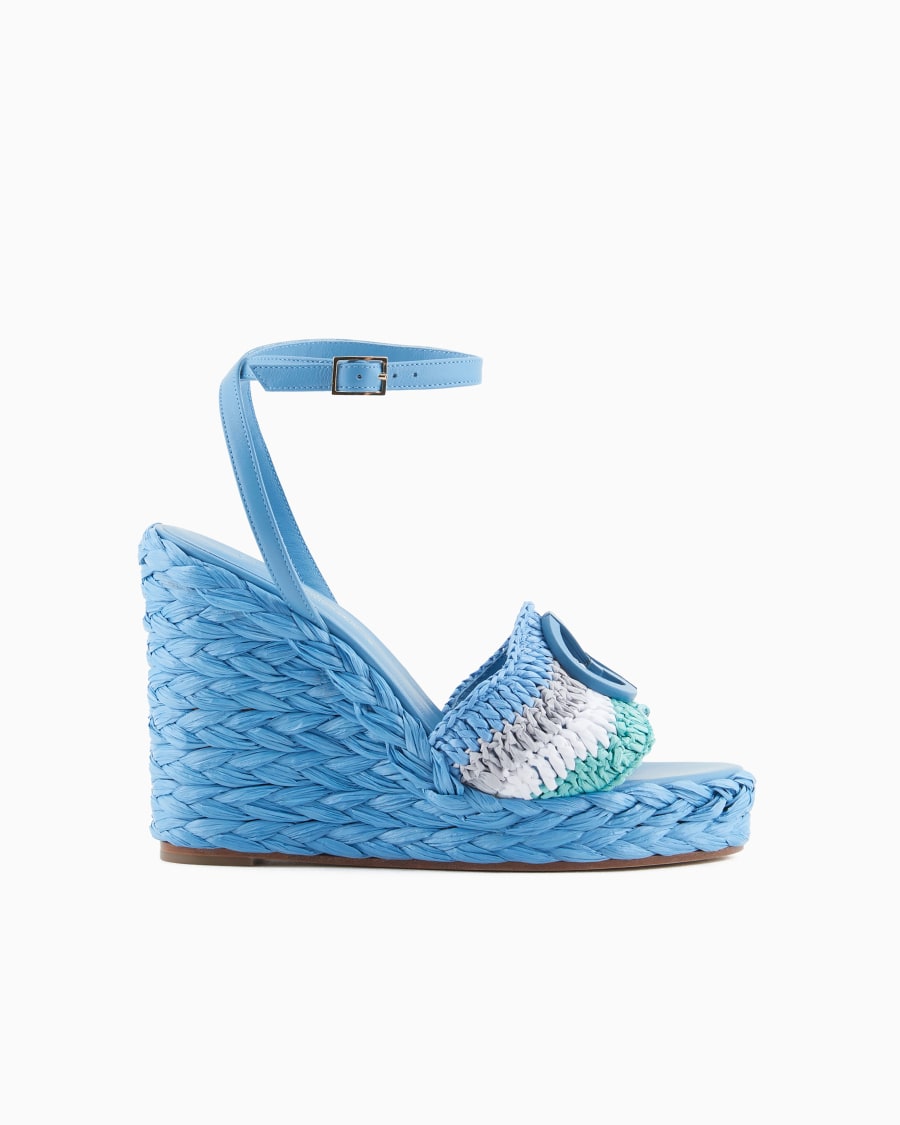 The world of armani SANDALI CON ZEPPA IN CORDA CON MOTIVO INTRECCIO