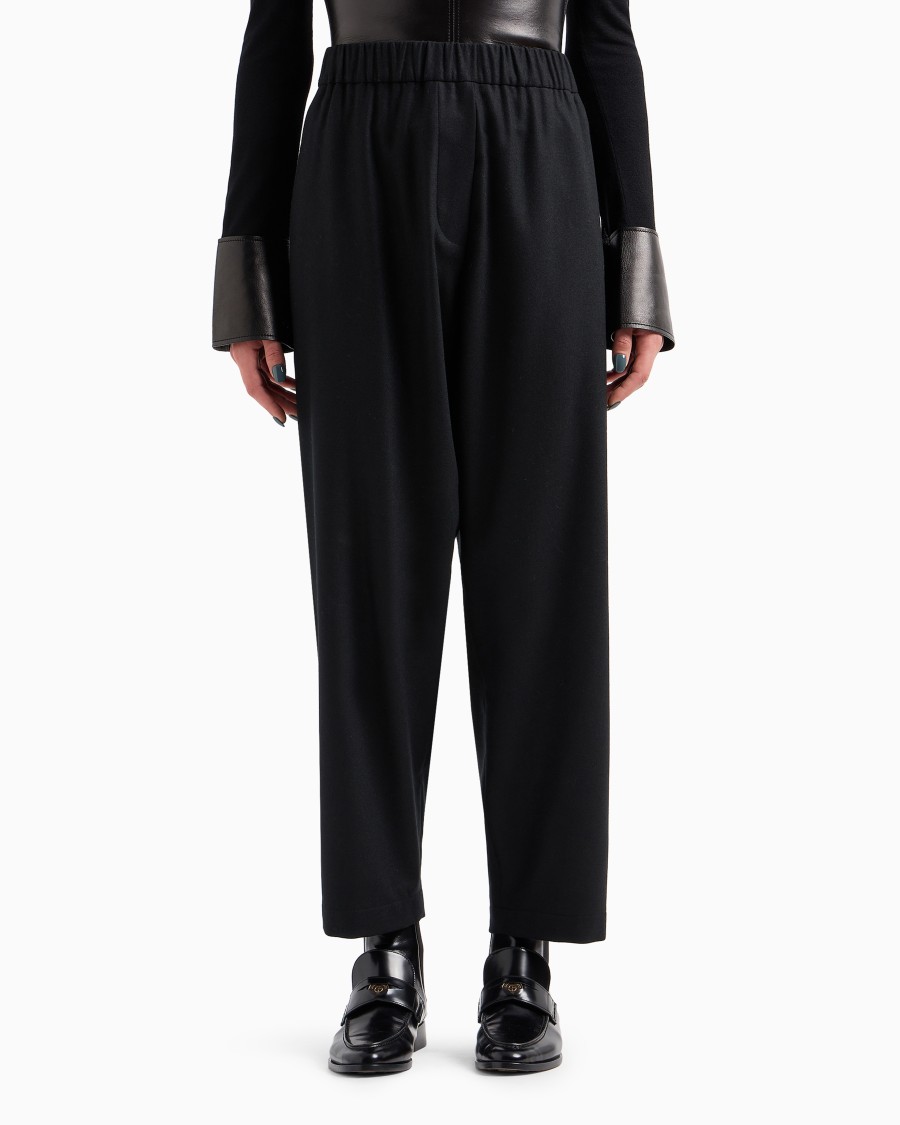 The world of armani PANTALONI MORBIDI IN FLANELLA LANA E CASHMERE Qualità Garantita