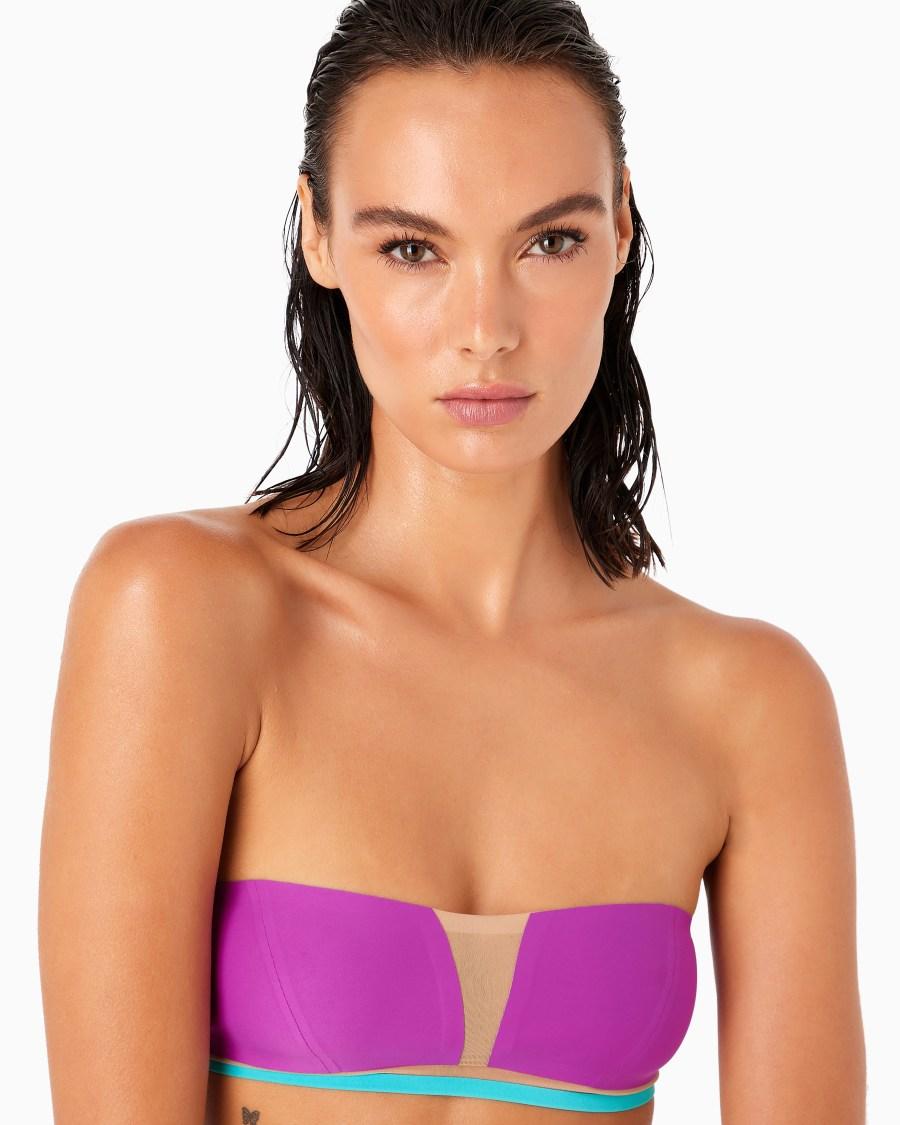The world of armani BIKINI A FASCIA CON DETTAGLI IN TULLE Negozi Online