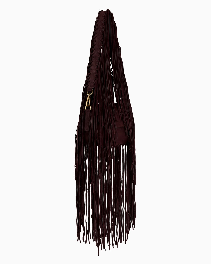 The world of armani BORSA LA PRIMA IN PELLE SCAMOSCIATA CON FRANGE Promozione Limitata