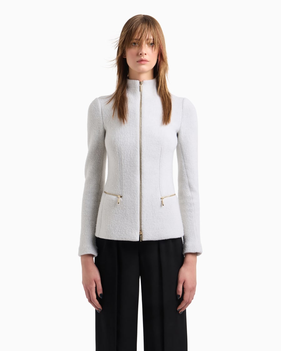 The world of armani GIACCA CON ZIP IN COTONE LANA E CASHMERE DOUBLE Affare Del Giorno