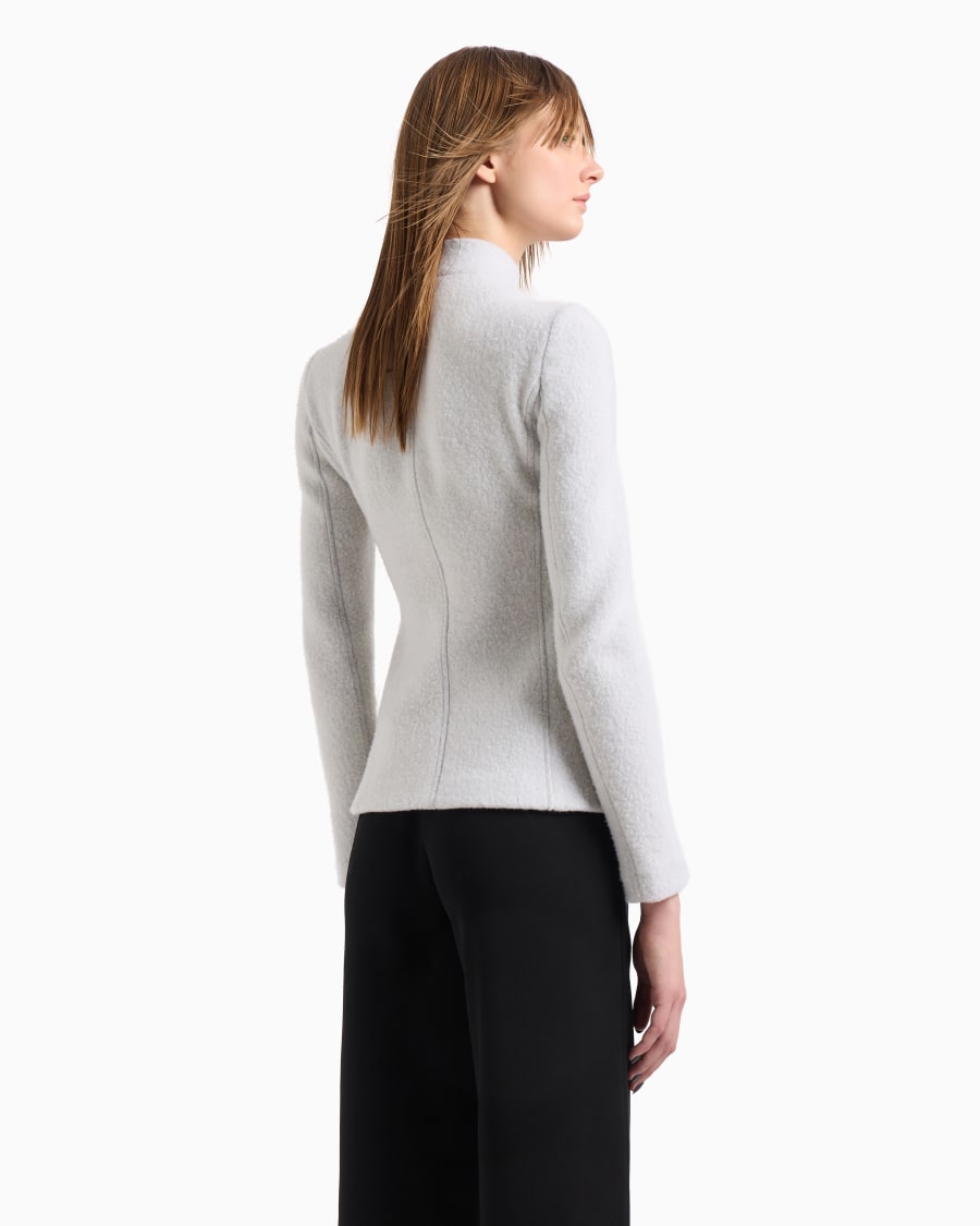 The world of armani GIACCA CON ZIP IN COTONE LANA E CASHMERE DOUBLE Affare Del Giorno