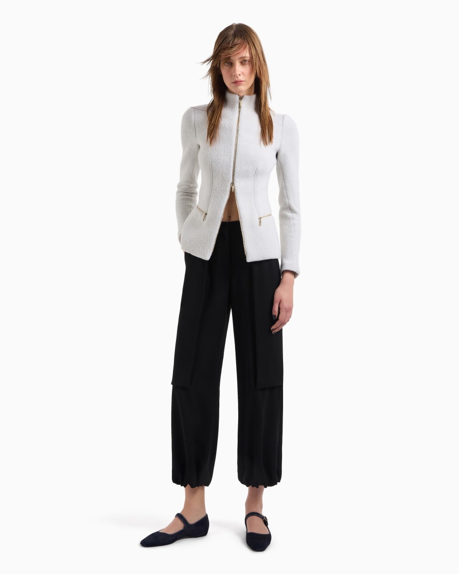 The world of armani GIACCA CON ZIP IN COTONE LANA E CASHMERE DOUBLE Affare Del Giorno