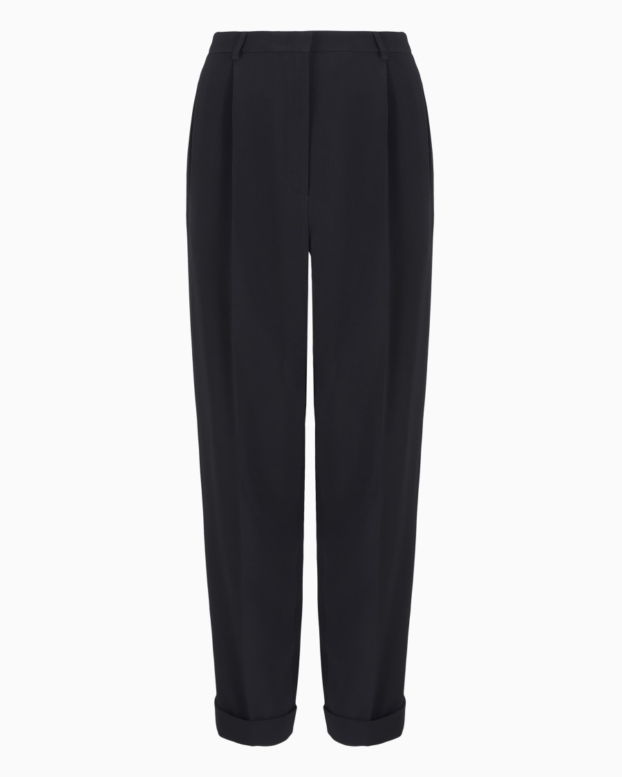 The world of armani PANTALONI DRITTI A UNA PINCE IN CADY DI VISCOSA