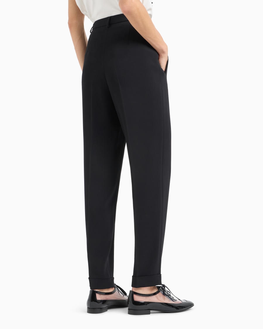 The world of armani PANTALONI DRITTI A UNA PINCE IN CADY DI VISCOSA Prezzo Ridotto