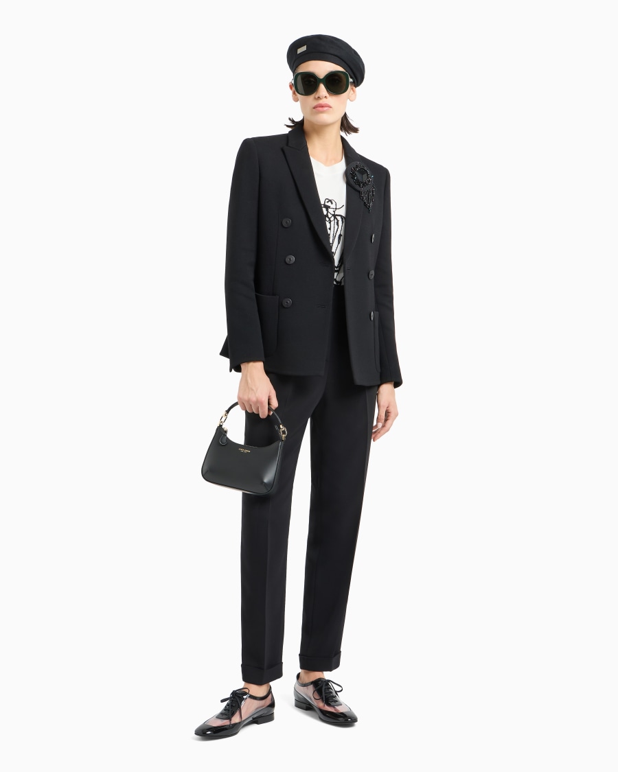 The world of armani PANTALONI DRITTI A UNA PINCE IN CADY DI VISCOSA Prezzo Ridotto