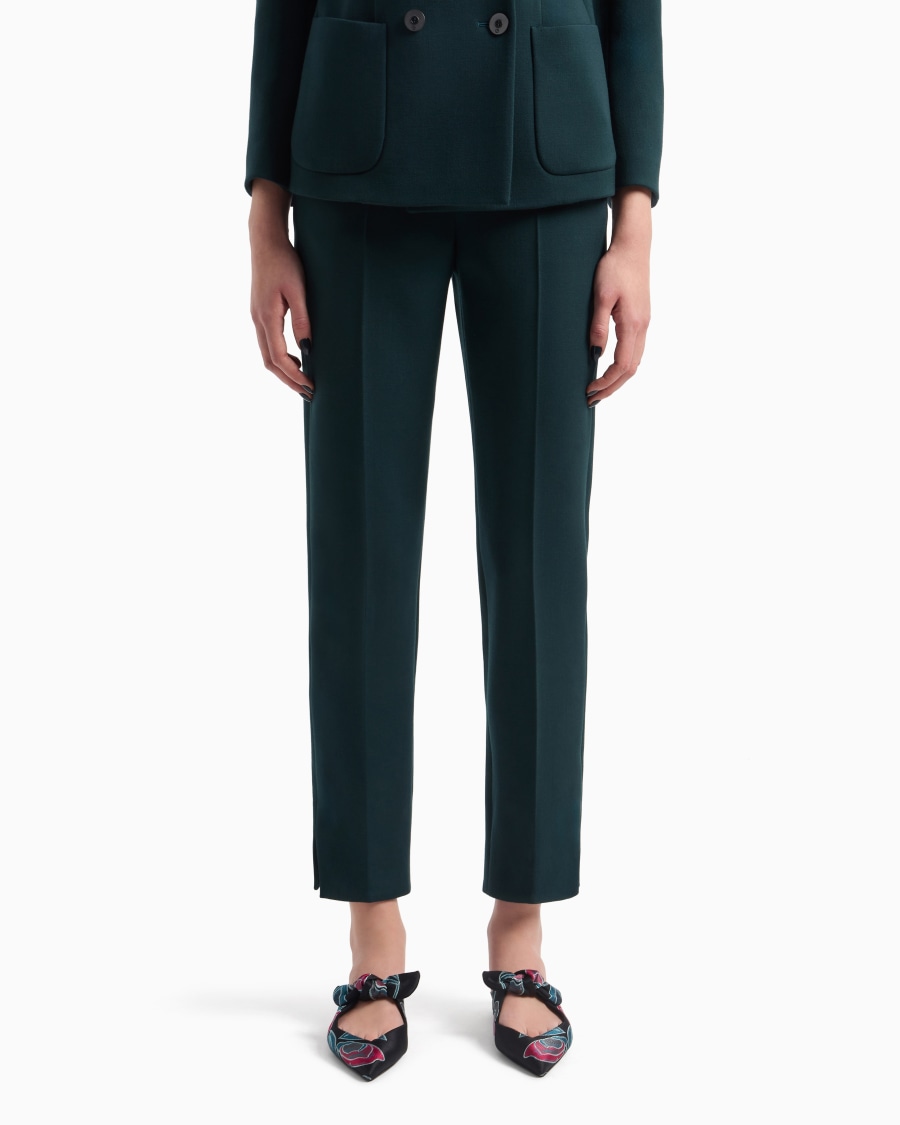 The world of armani PANTALONI DRITTI IN LANA VERGINE STRETCH Sottocosto
