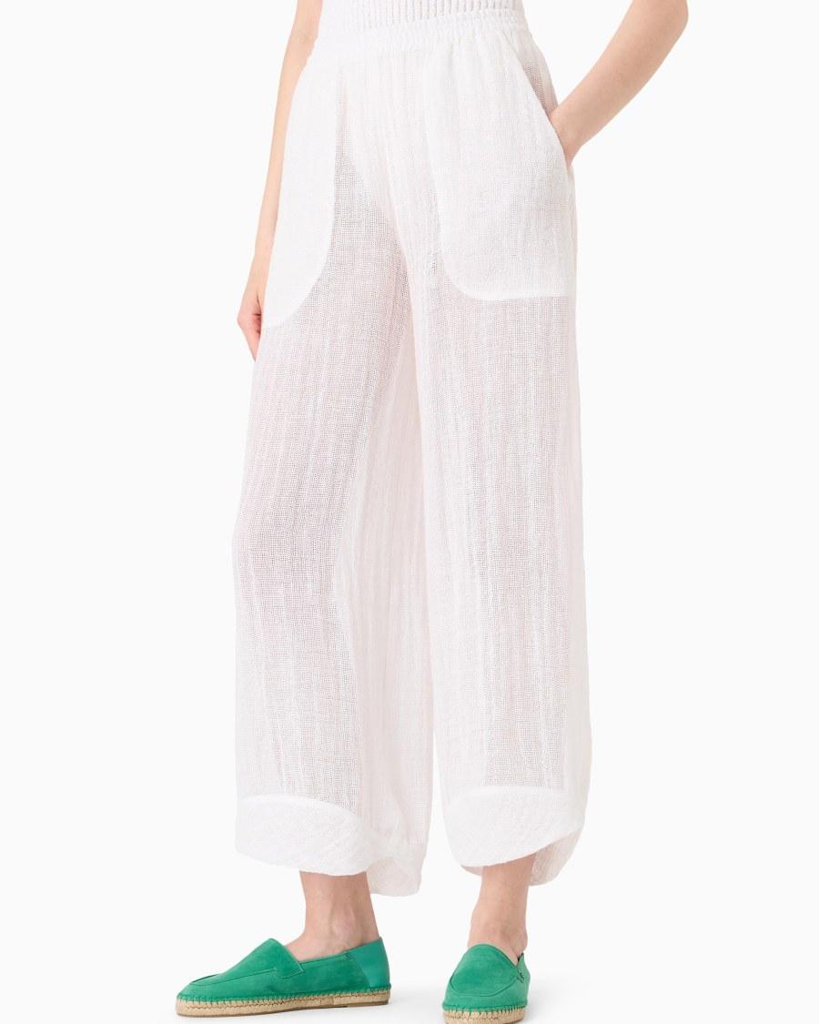 The world of armani PANTALONI AMPI IN MISTO LINO Convenienza