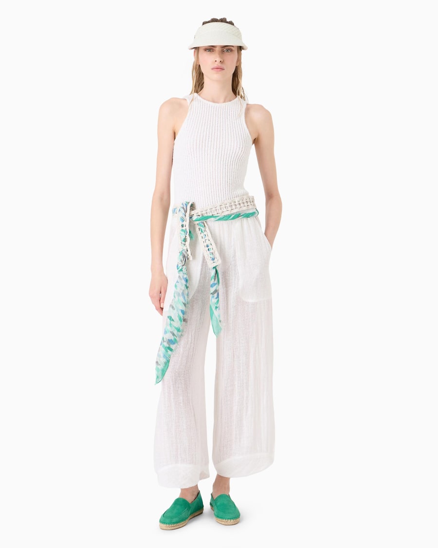 The world of armani PANTALONI AMPI IN MISTO LINO Convenienza