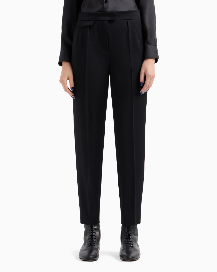 The world of armani PANTALONI DRITTI IN LANA VERGINE Vendita Calda