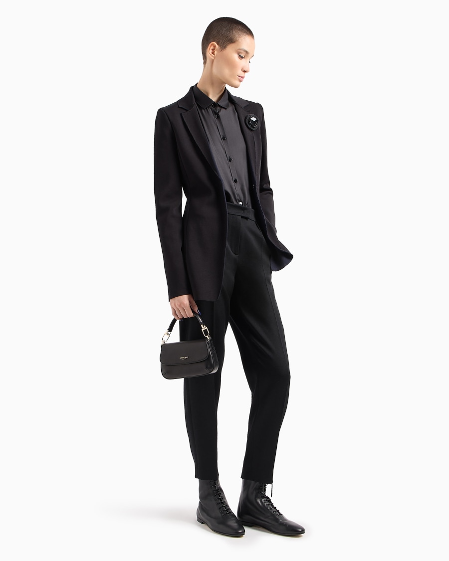 The world of armani PANTALONI DRITTI IN LANA VERGINE Vendita Calda
