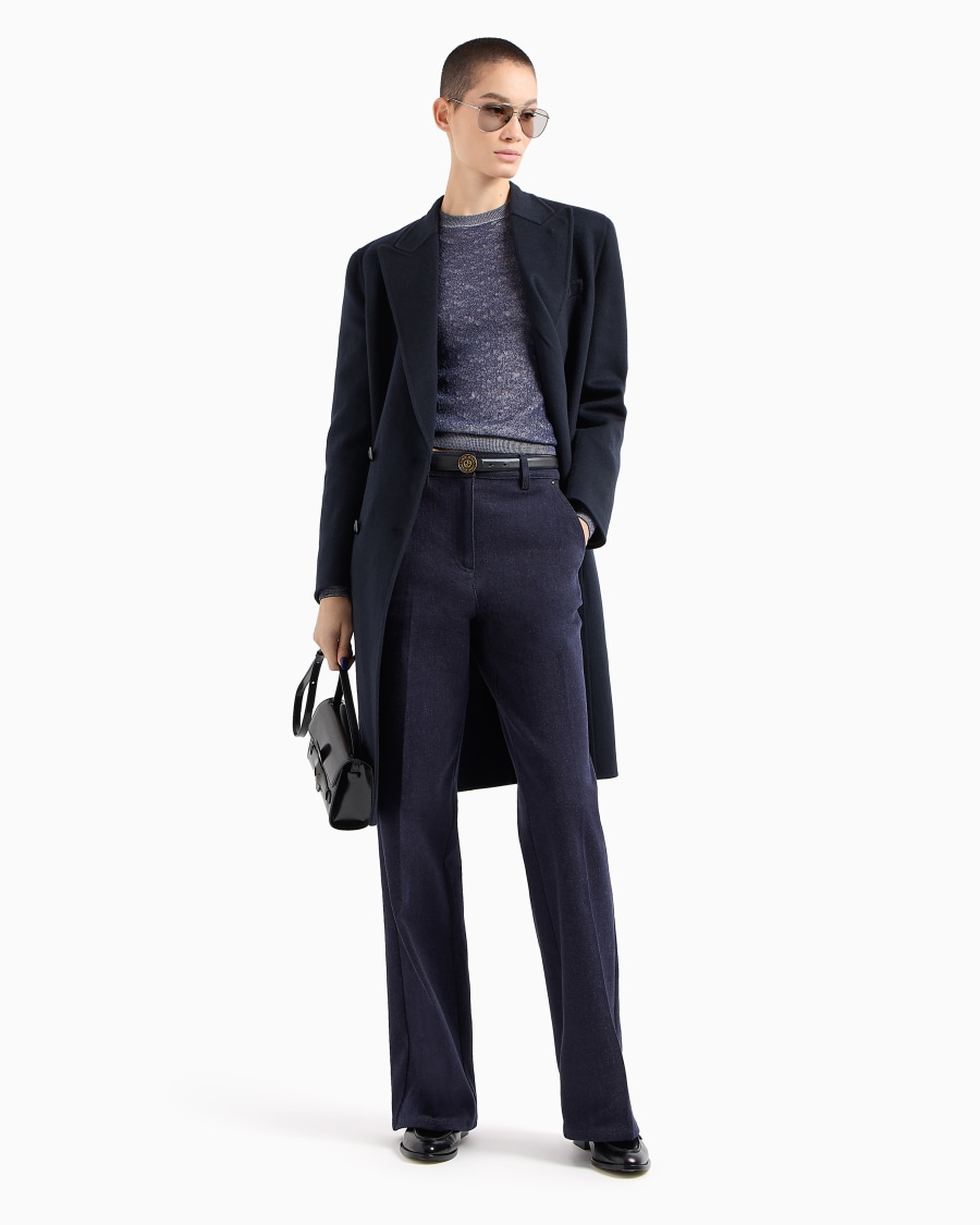 The world of armani DENIM COLLECTION MAGLIA GIROCOLLO IN MISTO VISCOSA GOFFRATA I Più Venduti