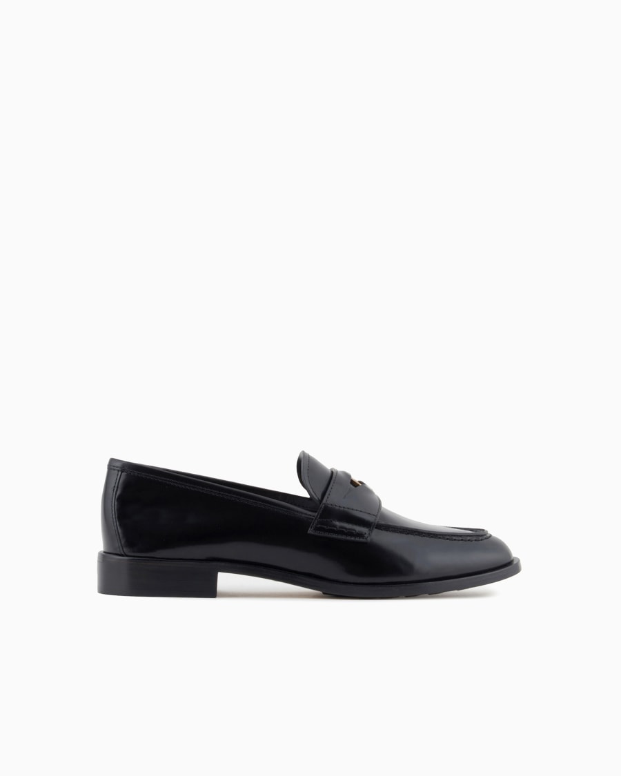 The world of armani MOCASSINI IN PELLE SPAZZOLATA