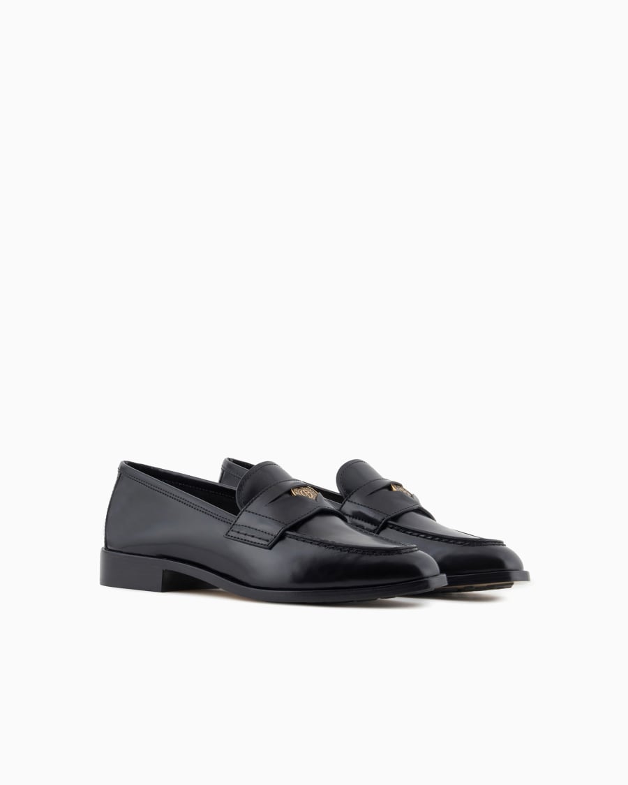 The world of armani MOCASSINI IN PELLE SPAZZOLATA Vendite Flash