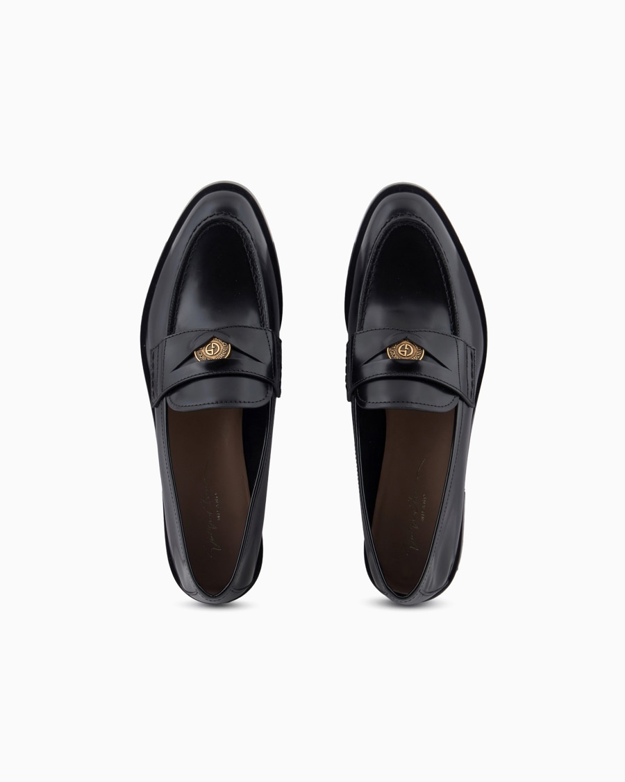 The world of armani MOCASSINI IN PELLE SPAZZOLATA Vendite Flash