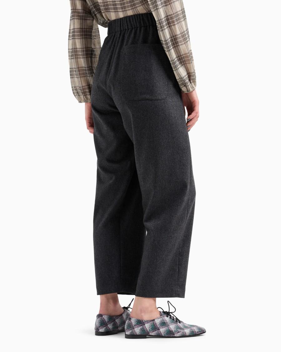 The world of armani PANTALONI MORBIDI IN FLANELLA LANA E CASHMERE Nuova