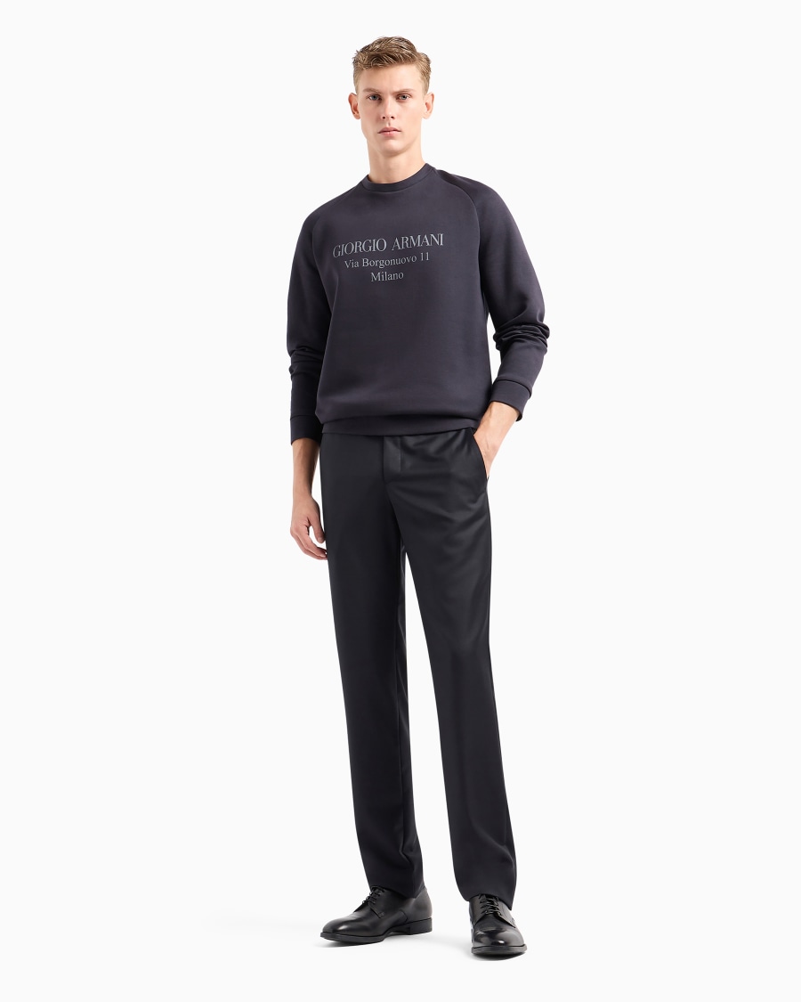 The world of armani FELPA BORGONUOVO 11 IN DOPPIO JERSEY DI COTONE In Linea