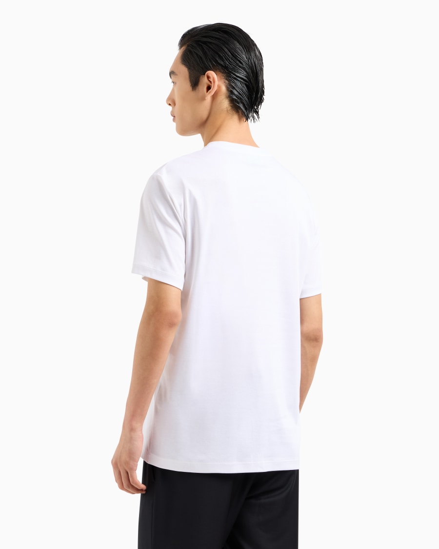 The world of armani T-SHIRT IN INTERLOCK DI COTONE CON LOGO RICAMATO Promozione