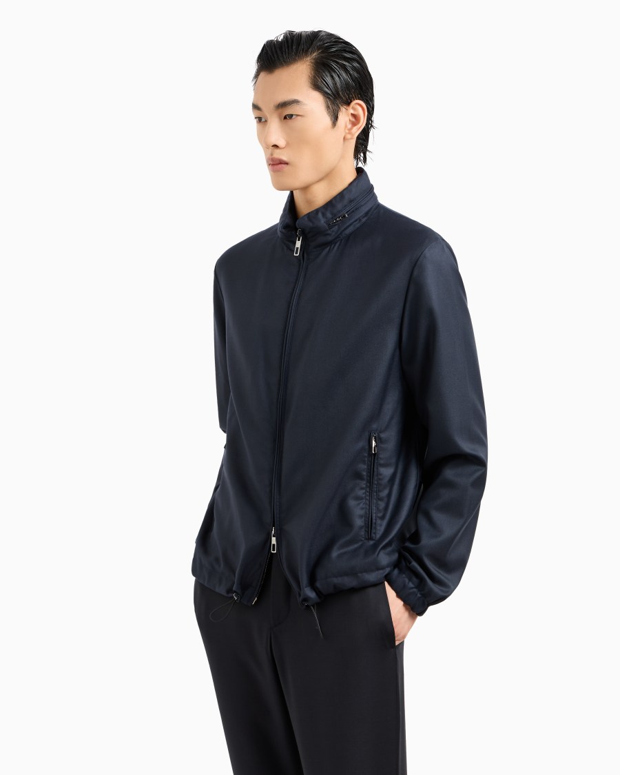 The world of armani BLOUSON ICON IN GABARDINE DI MISTO CASHMERE Qualità Garantita