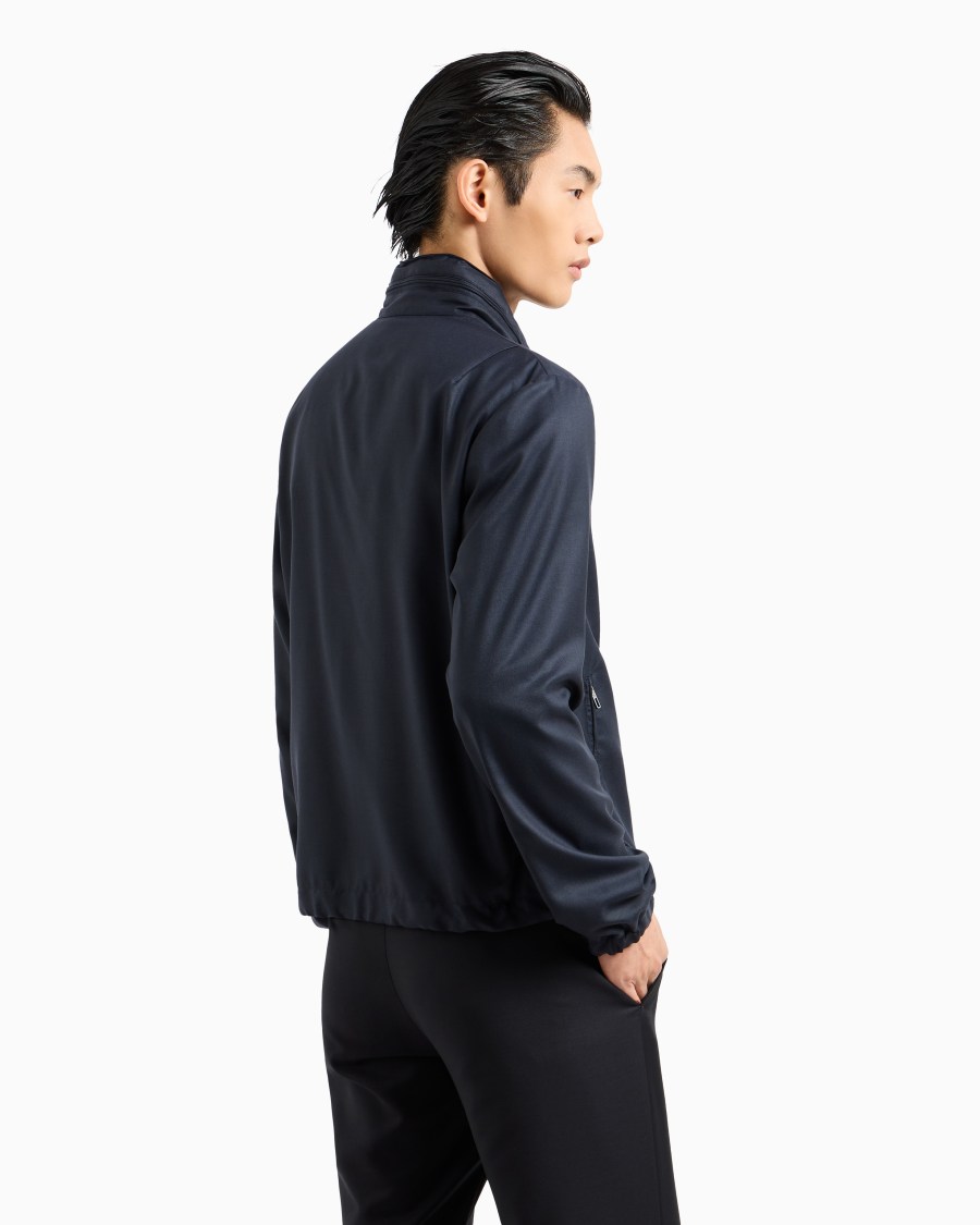 The world of armani BLOUSON ICON IN GABARDINE DI MISTO CASHMERE Qualità Garantita