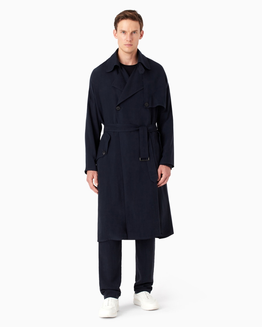 The world of armani TRENCH DOPPIOPETTO ICON IN CUPRO Negozi Online