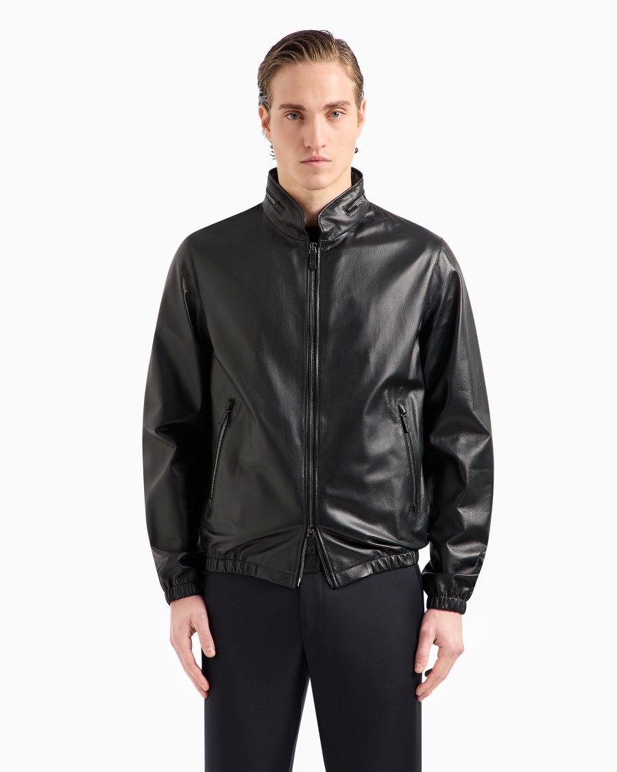 The world of armani BLOUSON IN NAPPA CON ZIP Affare Del Giorno