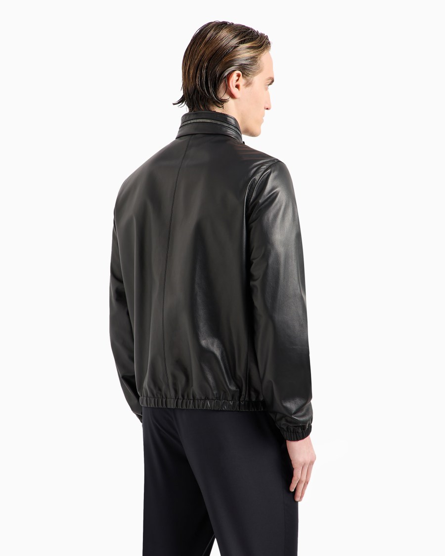 The world of armani BLOUSON IN NAPPA CON ZIP Affare Del Giorno