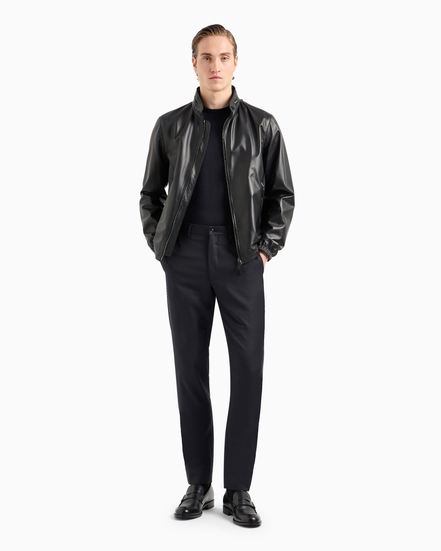 The world of armani BLOUSON IN NAPPA CON ZIP Affare Del Giorno