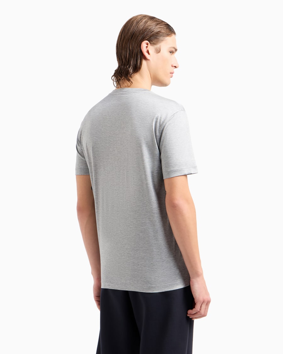 The world of armani T-SHIRT IN JERSEY RASATO DI MISTO SETA E COTONE Offerta