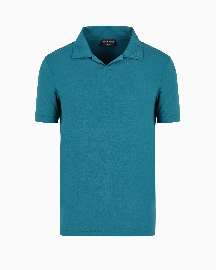 The world of armani POLO A MANICHE CORTE IN JERSEY DI VISCOSA STRETCH