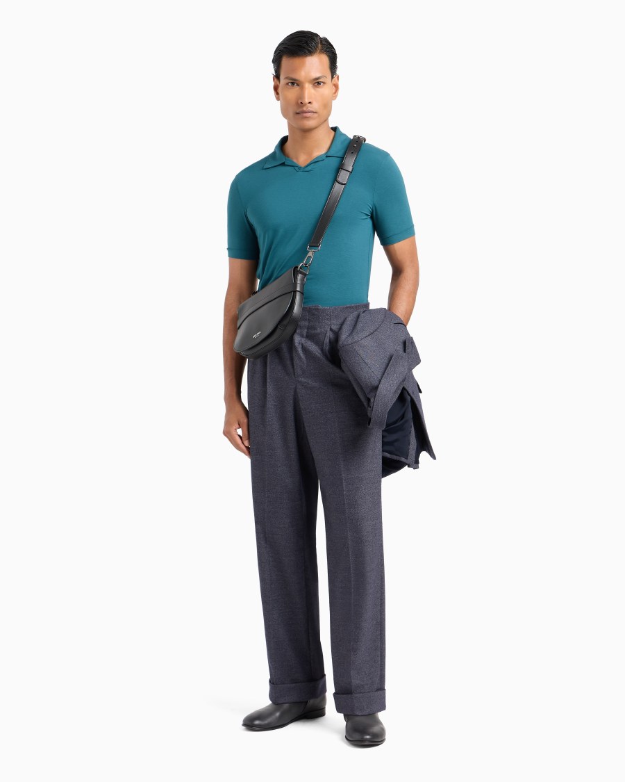 The world of armani POLO A MANICHE CORTE IN JERSEY DI VISCOSA STRETCH Economico