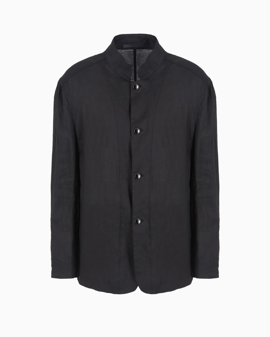The world of armani GIACCA MONOPETTO IN TELA DI LINO