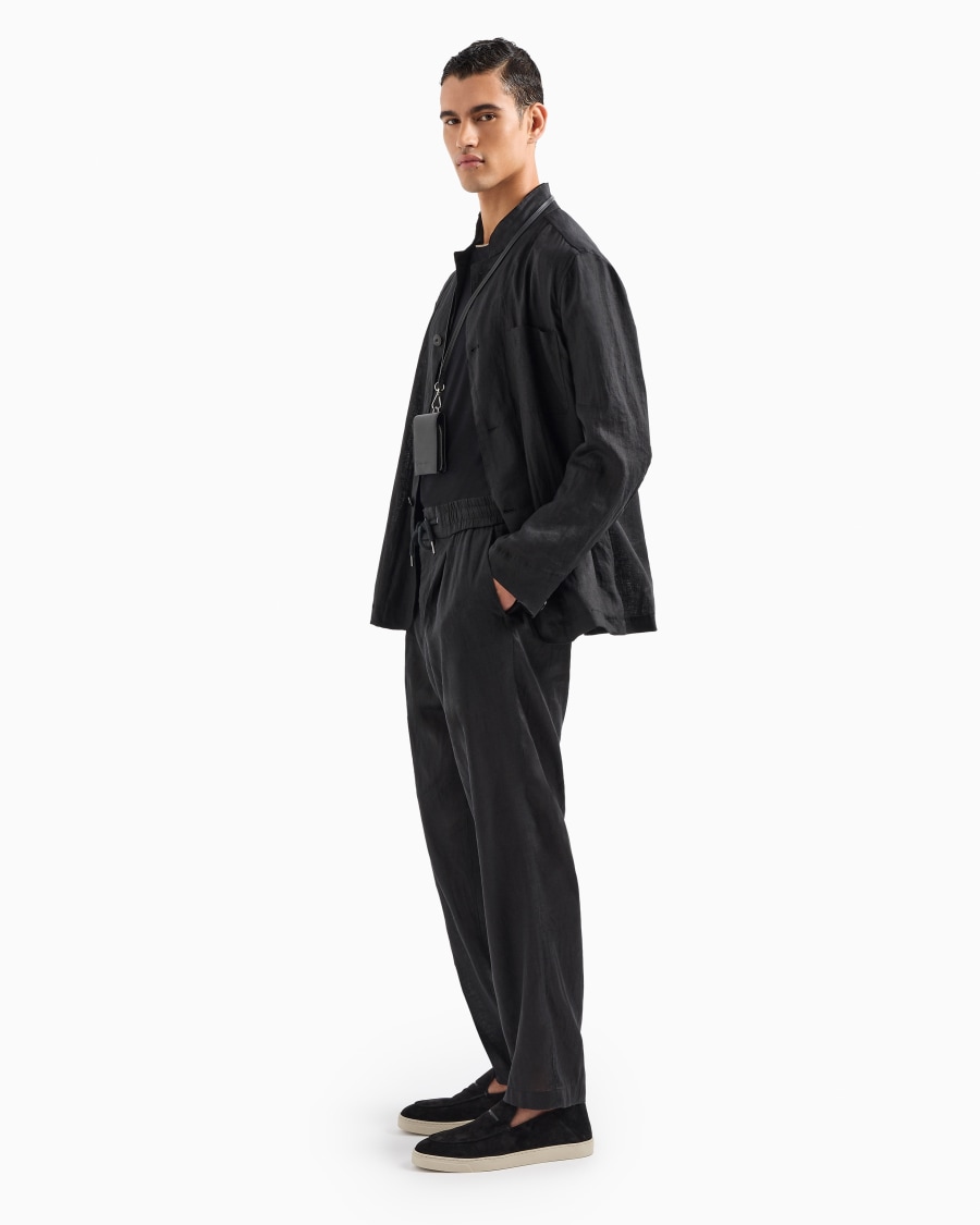 The world of armani GIACCA MONOPETTO IN TELA DI LINO Vendita Calda