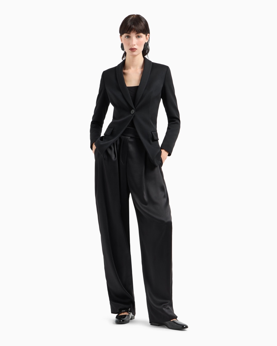 The world of armani MAGLIA GIROCOLLO IN JERSEY DI VISCOSA E CASHMERE JACQUARD ASV Vendita Economica