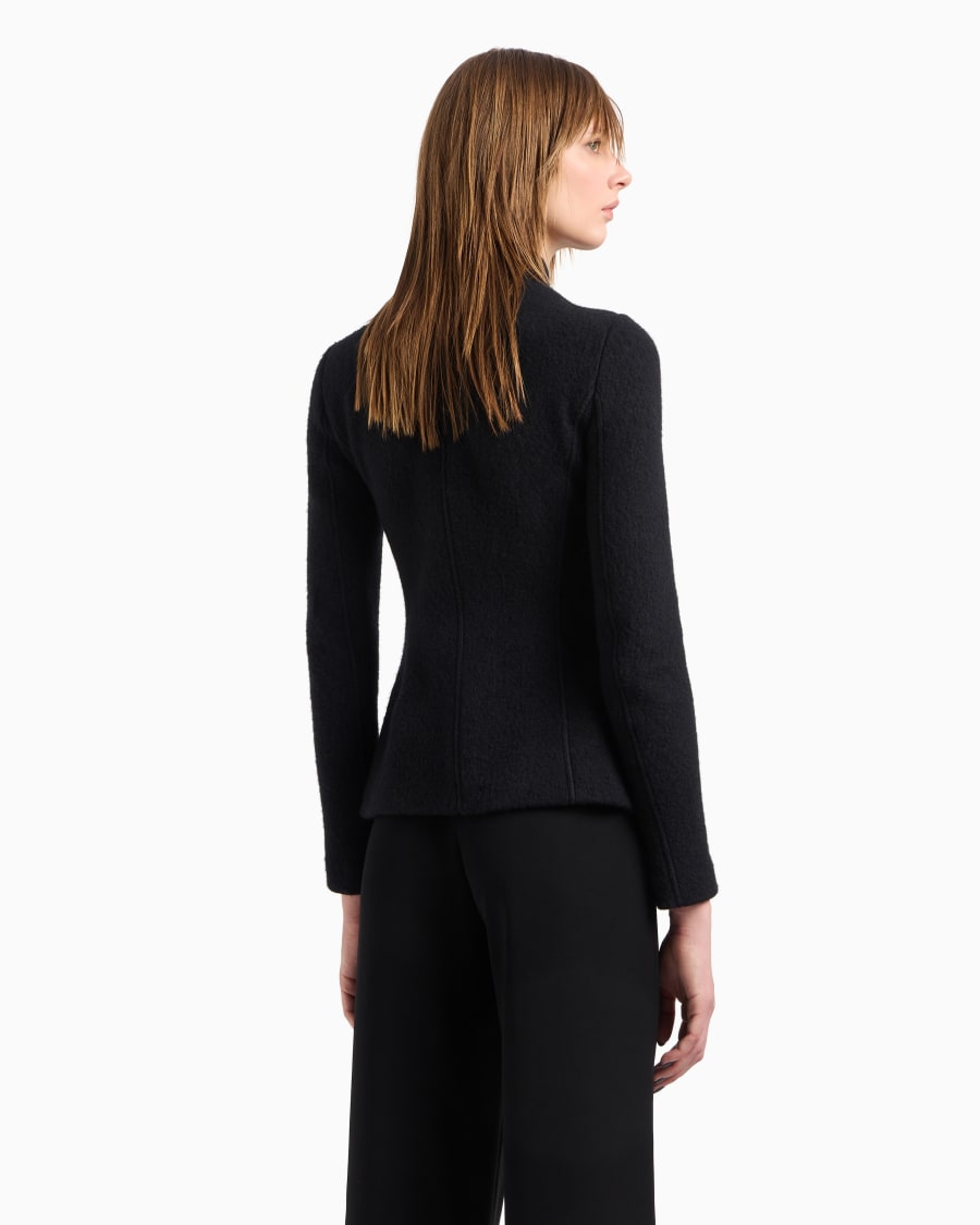 The world of armani GIACCA CON ZIP IN COTONE LANA E CASHMERE DOUBLE In Saldo