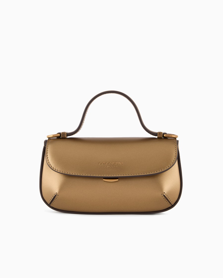 The world of armani MINI BORSA A MANO LA PRIMA IN PELLE LAMINATA