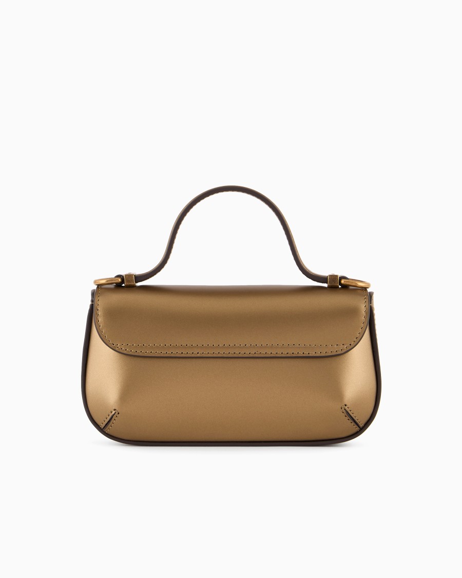 The world of armani MINI BORSA A MANO LA PRIMA IN PELLE LAMINATA In Vendita