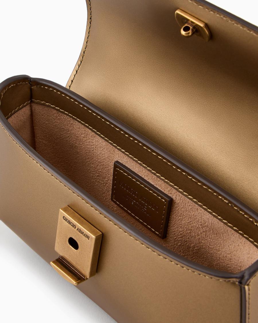 The world of armani MINI BORSA A MANO LA PRIMA IN PELLE LAMINATA In Vendita