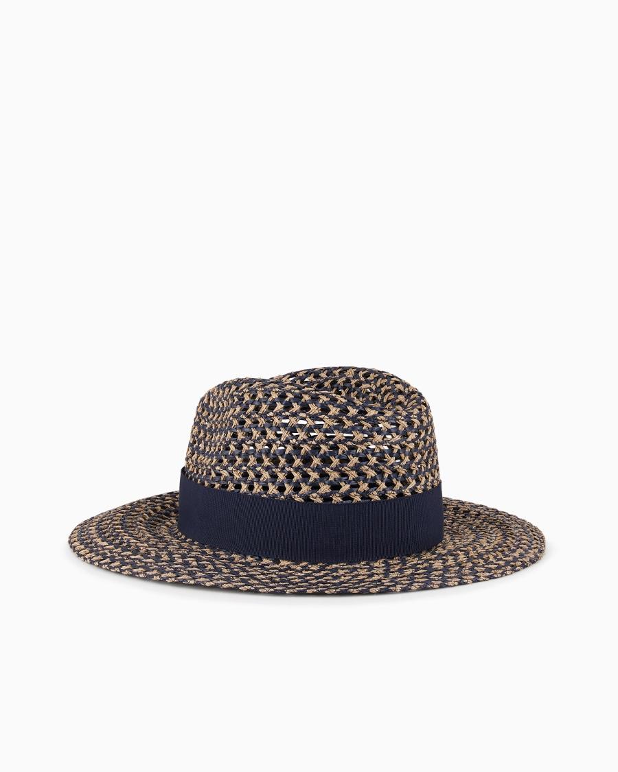 The world of armani CAPPELLO INTRECCIATO CON NASTRO Pezzi Unici