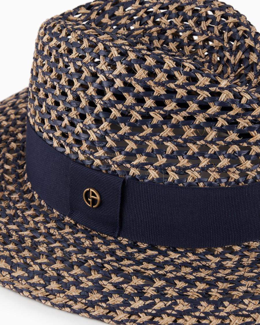 The world of armani CAPPELLO INTRECCIATO CON NASTRO Pezzi Unici