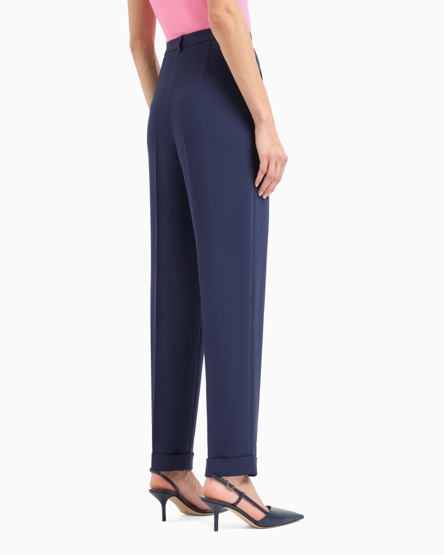 The world of armani PANTALONI DRITTI A UNA PINCE IN CADY DI VISCOSA Prezzo Ridotto